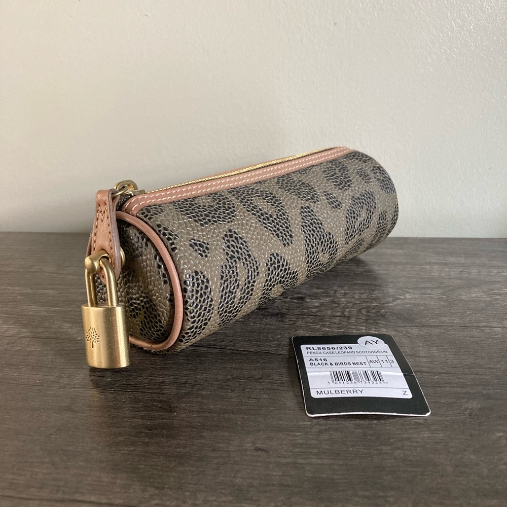 Rare Mulberry Leopard Scotchgrain Leather Pen/Pencil Case
